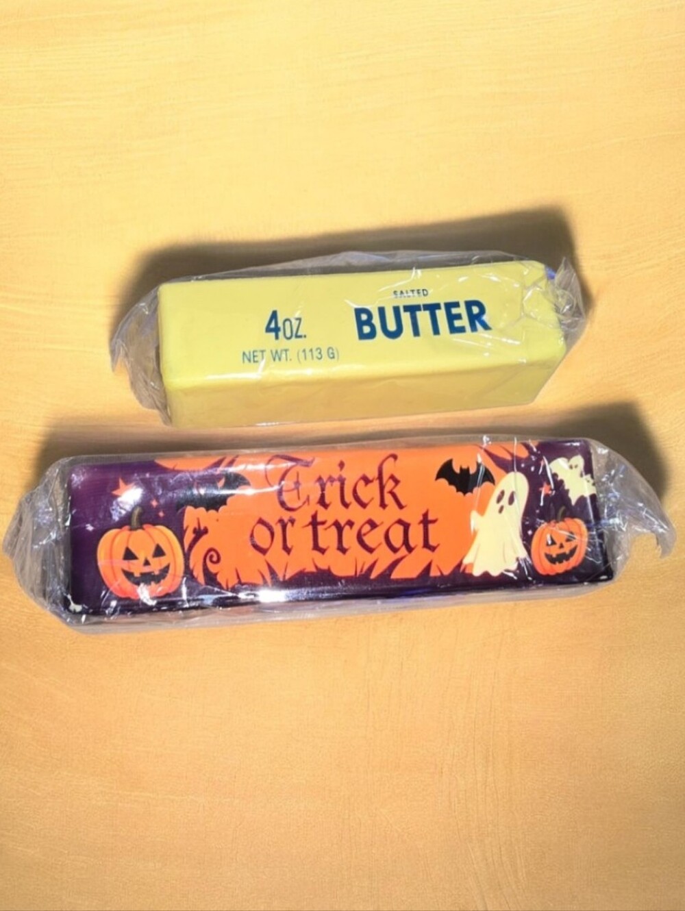 Halloween Trick or Treat Party Butter Stick Set - Purple & Yellow 2pc.